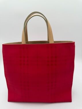 Vintage Burberry Nova Check Mini Tote Canvas Leather Handles Authenticated